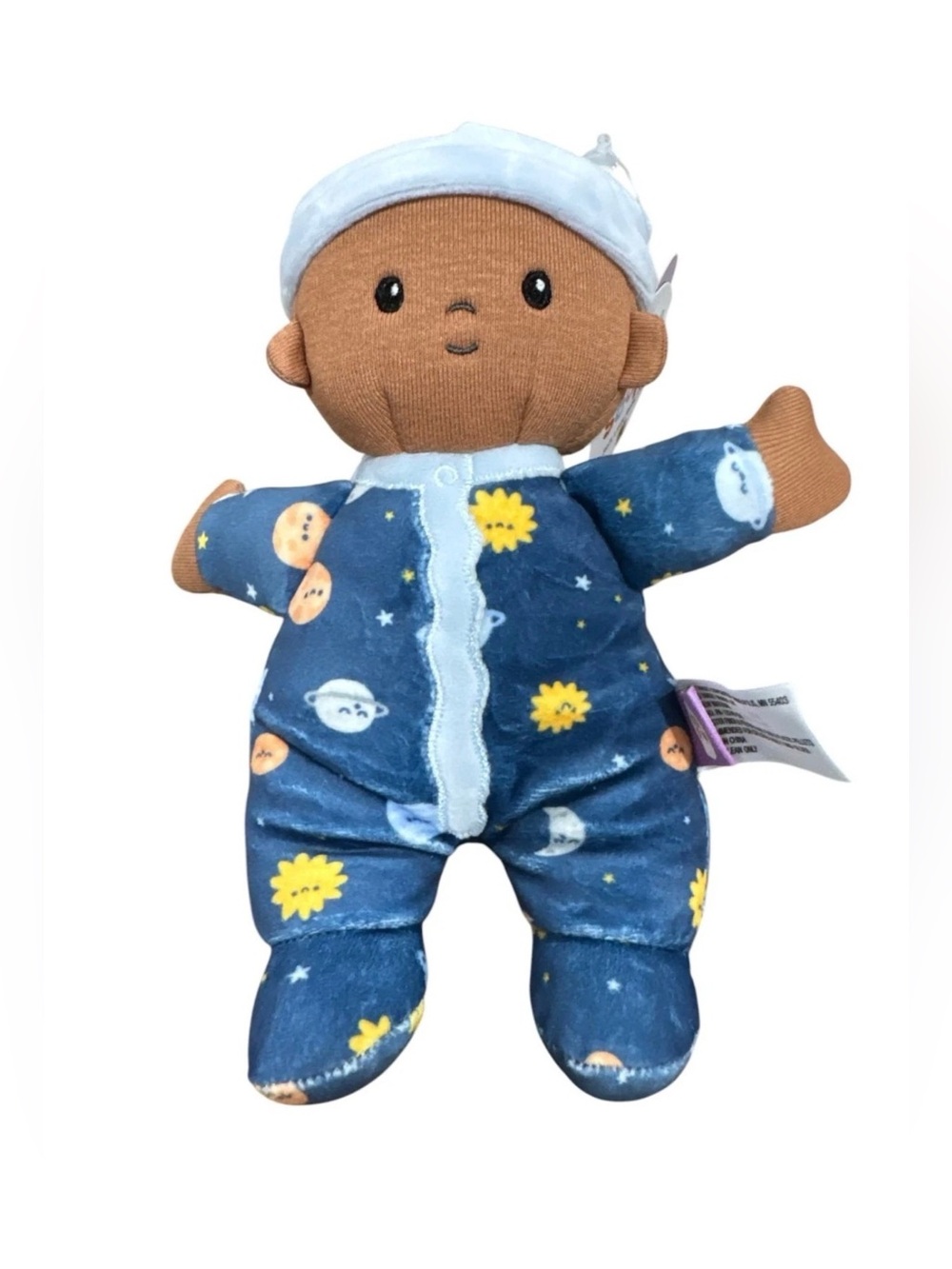 Giggle Scape Soft Baby Doll With Blue Pajamas & Cap - Space Print - Plush Toy Fo